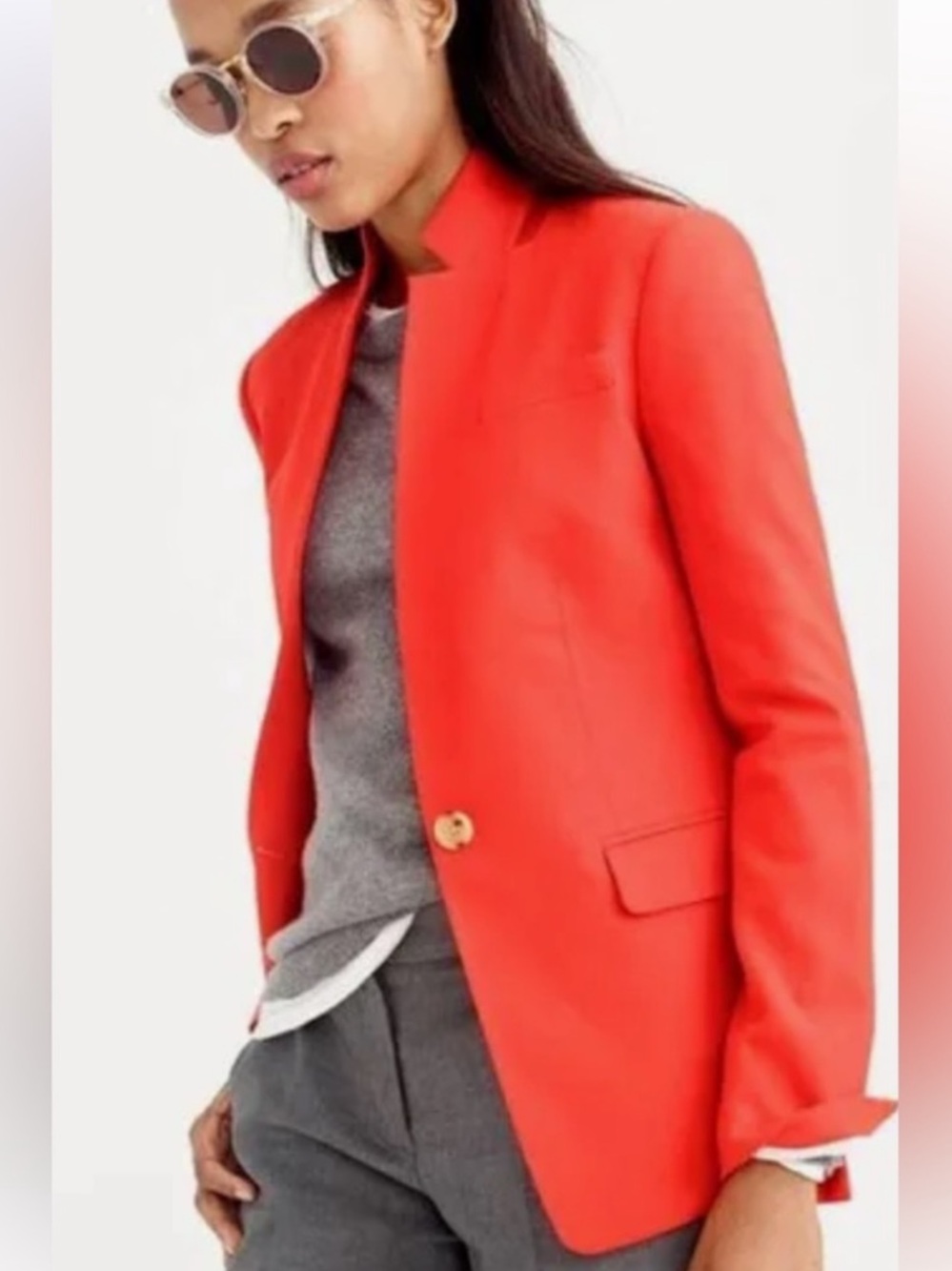 J. Crew Bright Red Single-Button Blazer - Size 4